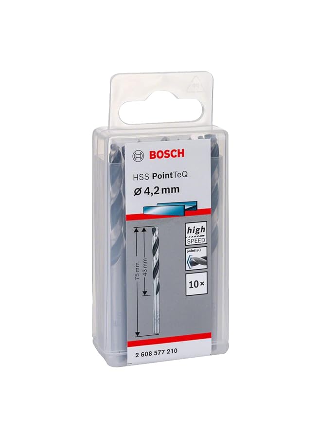 BOSCH Hss Pointeq Twist Drill Bit 4.2 Mm 10 Pieces Used For Metal Drill/Driver Accessories - Image 1