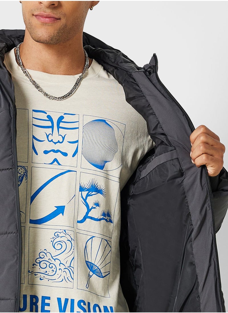 JACK & JONES - Zip Through Puffer Jacket - Image 1