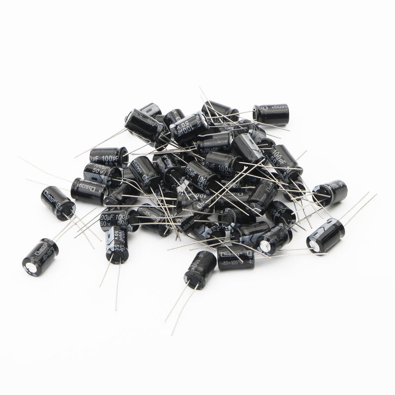 NewZoll Newzoll 50 pcs 100uf 50V Radial Electrolytic Capacitor 8x12mm  - Image 1