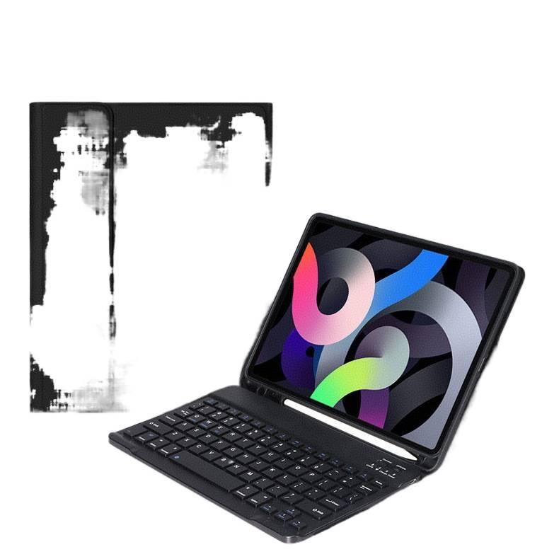 DGG حافظة آيباد بلوحة مفاتيح متوافقة مع iPad Air باللون أسود باللون الأسود - Image 1