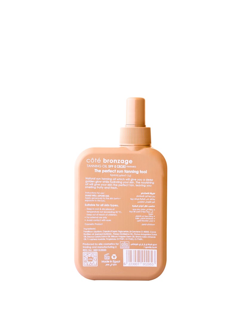 Côté Cote Bronzage Tanning Oil spf 0 Cacao 300 ML  - Image 2