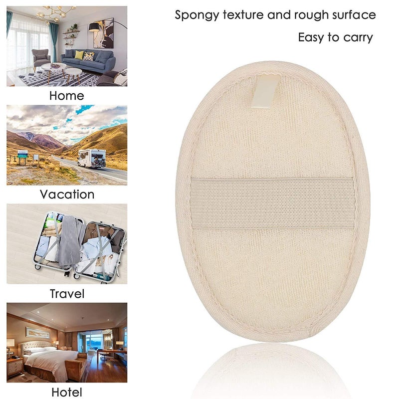 RIXTEC Set of 5 Natural Body Loofah for Bathing | Organic Loofah with strep | Shower Sponge for Women, Men and Kids - Image 4