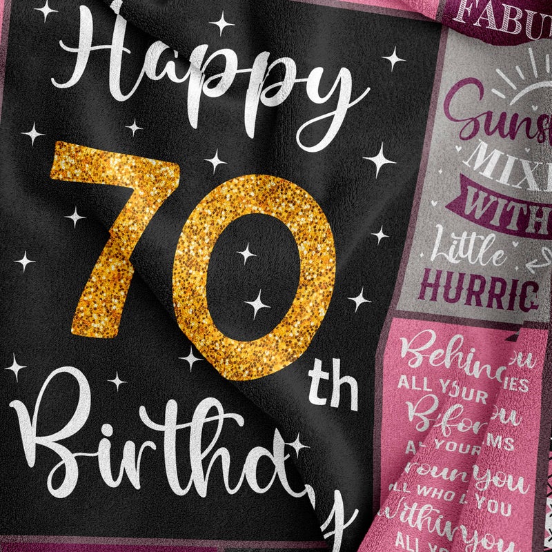 Amonee-YL 70th Birthday Gifts for Women  Gifts for 70 Year Old Woman  70th Birthday Gifts Blanket 50""X60""  Best Gifts for 70 Year Old  70th Birthday Decorations  70 Year Old Birthday Gifts for Women - Image 2