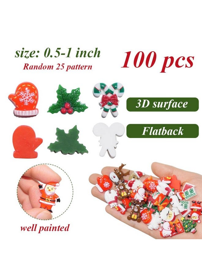 MAYCREATE® 100Pcs Mini Christmas Resin Charms for DIY Crafts Christmas Resin Home Decor Window Resin Charms Home Decor Christmas Ornaments for Door, DIY Crafts, Wall - Image 2