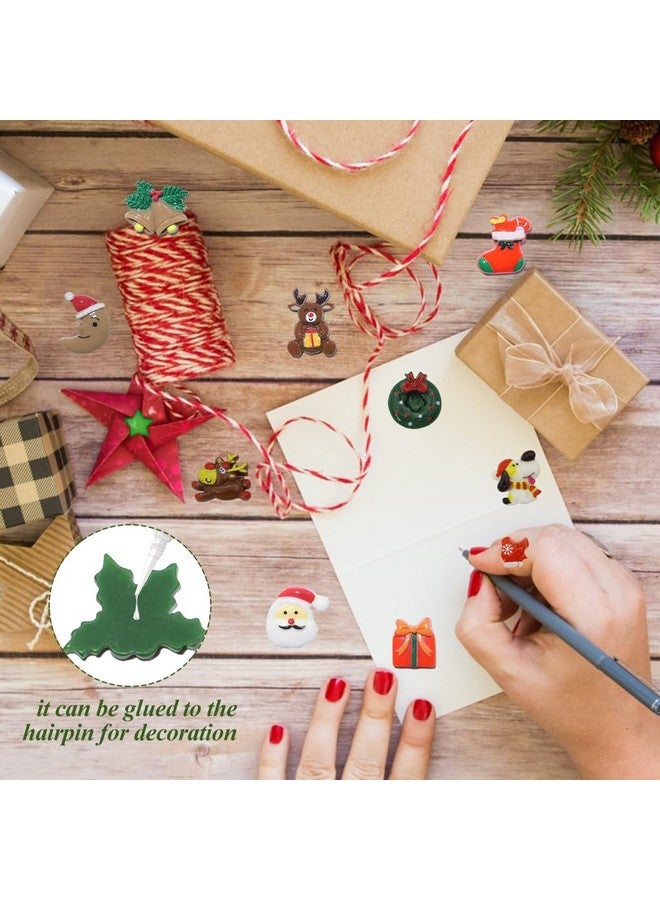 MAYCREATE® 100Pcs Mini Christmas Resin Charms for DIY Crafts Christmas Resin Home Decor Window Resin Charms Home Decor Christmas Ornaments for Door, DIY Crafts, Wall - Image 3