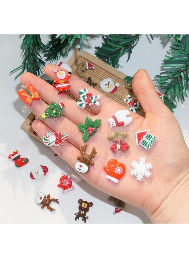 MAYCREATE® 100Pcs Mini Christmas Resin Charms for DIY Crafts Christmas Resin Home Decor Window Resin Charms Home Decor Christmas Ornaments for Door, DIY Crafts, Wall - Image 4