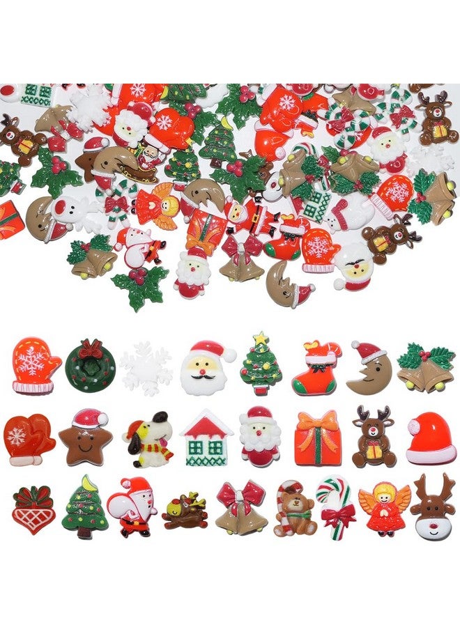MAYCREATE® 100Pcs Mini Christmas Resin Charms for DIY Crafts Christmas Resin Home Decor Window Resin Charms Home Decor Christmas Ornaments for Door, DIY Crafts, Wall - Image 1