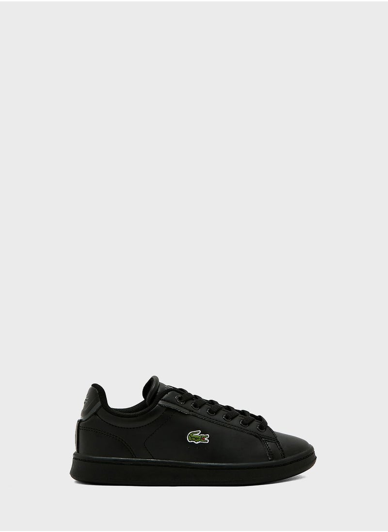 LACOSTE - Kids Lace Up Court Sneakers - Image 1