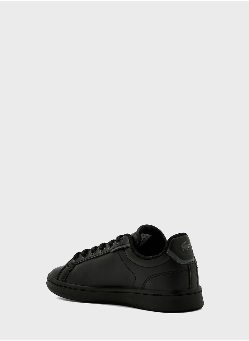 LACOSTE - Kids Lace Up Court Sneakers - Image 1