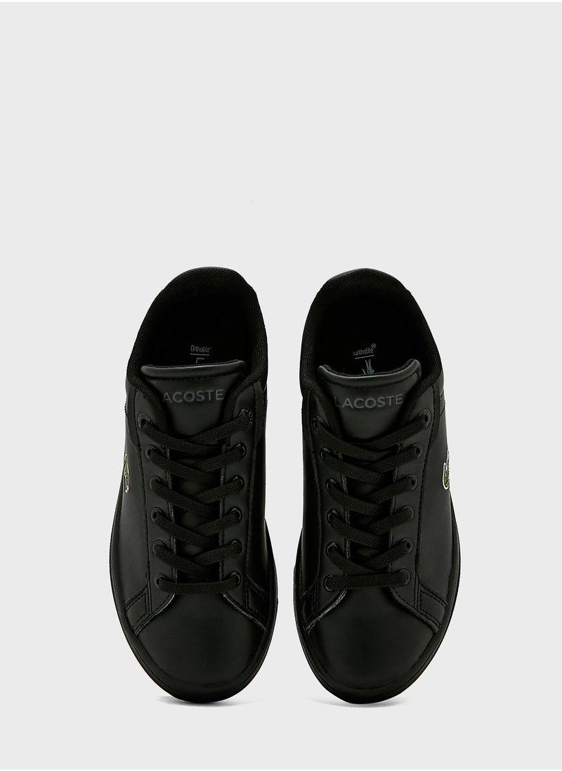 LACOSTE - Kids Lace Up Court Sneakers - Image 1