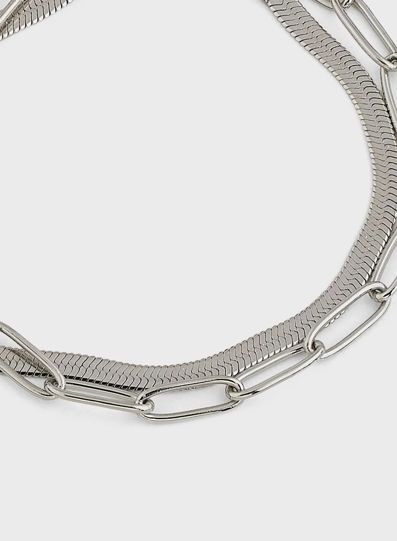 Lady Mauve REIKO SNAKE & PAPER CLIP CHAIN BRACELET