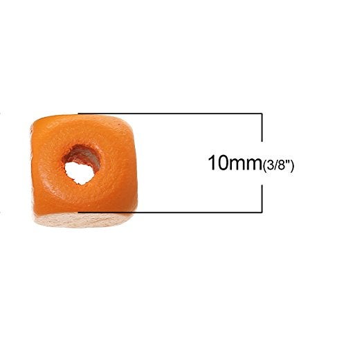 Craft Making Shop 600 Multicolor Square Wood Beads Bulk 10mm Square Wood Beads with 3mm Large Hole - Image 5