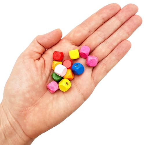 Craft Making Shop 600 Multicolor Square Wood Beads Bulk 10mm Square Wood Beads with 3mm Large Hole - Image 2