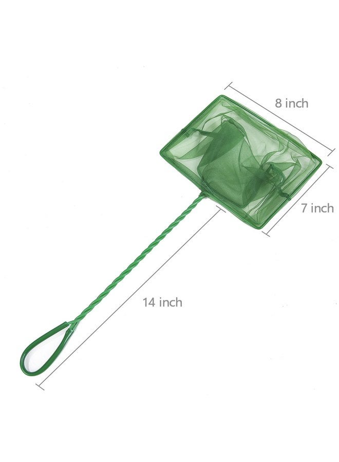 Laojbaba Laojbaba Aquarium Fishing Net Fish Tank Cleaning Tools Fine Mesh Net with Plastic Handle Green 8 Inch  - Image 2