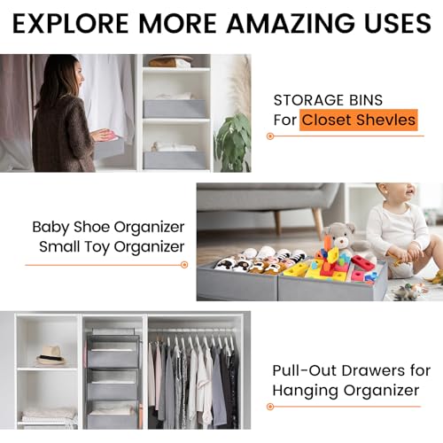 Criusia 【FAMILY PACK】Drawer Organizer Clothes, 20 Pack Dresser Organizer Bins for Baby Clothes - Underwear Bra Sock Organizer - Fabric Closet Organization and Storage Dividers for Nursery Bedroom Dorm - Image 4