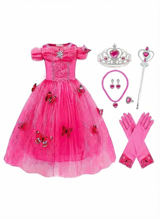 Beauenty Adorable Princess Cosplay Fancy Party Dress Costume Set With Accessories Kit(pink） - Image 1