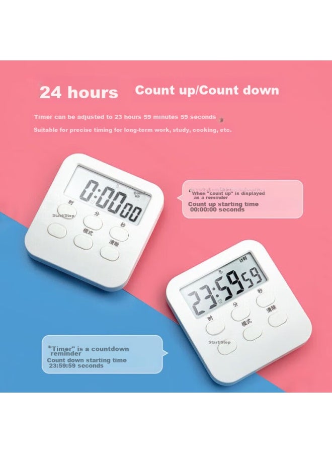 GEDUN Gedon Stopwatch Timer Alarm Clock, Timer For Kitchen Baking Soup, Clock Reminder For Students, White - Image 4
