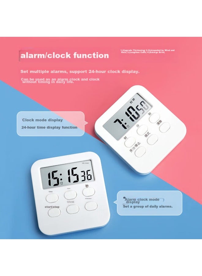 GEDUN Gedon Stopwatch Timer Alarm Clock, Timer For Kitchen Baking Soup, Clock Reminder For Students, White - Image 5