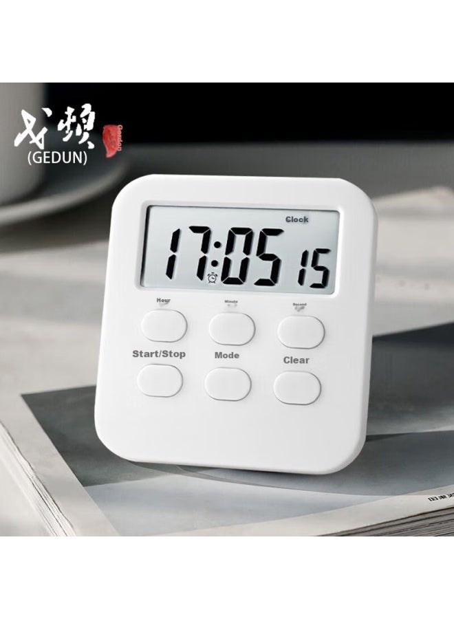 GEDUN Gedon Stopwatch Timer Alarm Clock, Timer For Kitchen Baking Soup, Clock Reminder For Students, White - Image 1