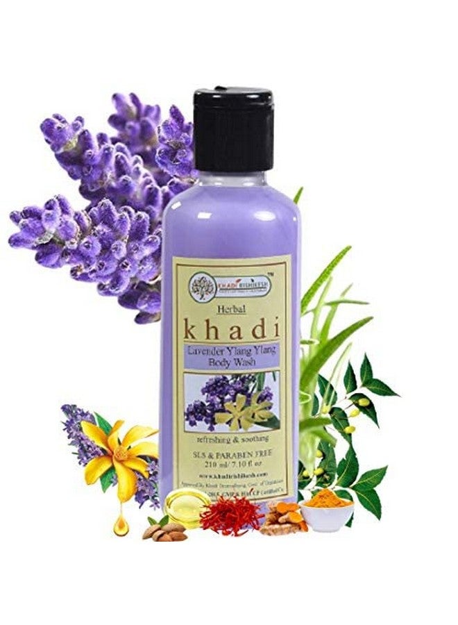 Khadi Rishikesh Herbal Lavender Body Wash - 210ML | Deep Cleansing, Nourishing, Moisturizer, Calming Lavender and Ylang Ylang Shower Gel for Men & Women | SLS and Paraben-Free, All Skin Types