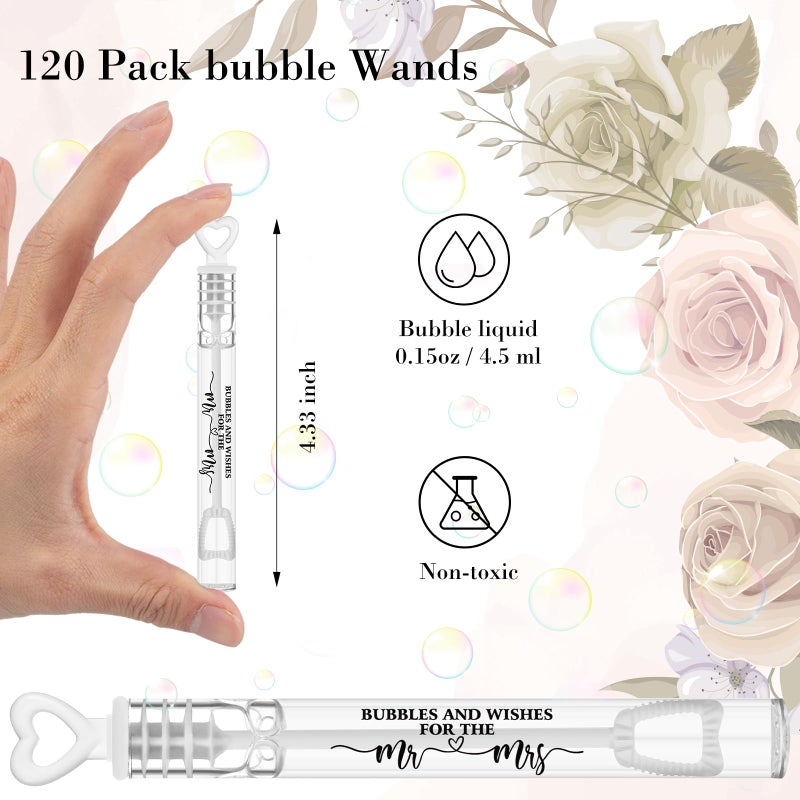 Hollowfly 120 Count Wedding Mini Bubble for a Wedding Wands Bulk Heart Bubble Wand for Guests Send Off Adults Party Supplies Valentine Anniversaries Celebration (Love Air) - Image 2