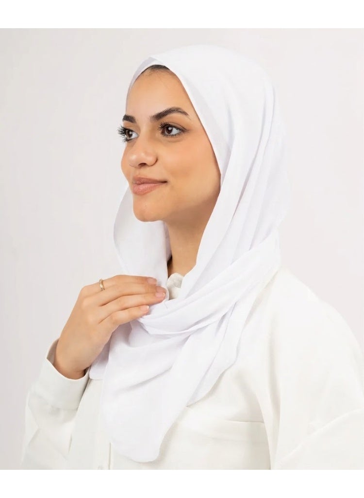Le Voile Easy Wrap Ciffon Hijab White - Image 3