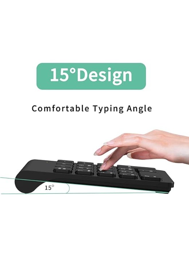 لوحة مفاتيح رقمية لاسلكية محمولة – استقبال USB 2.4G، تحتوي على 18 مفتاح، للاب توب والكمبيوتر المكتبي – لون أسود - Image 3