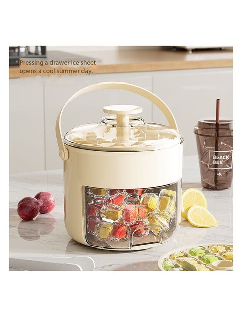 48 ice cube making machines with lids and portable ice buckets, large capacity, easy to release silicone, 2 trays and 1 ice bucket - Ice Cube Molds For Freezer BPA Free - Ice Cube Tray Mold For Tea, Beverage, Coffee, Fruit Yogurt