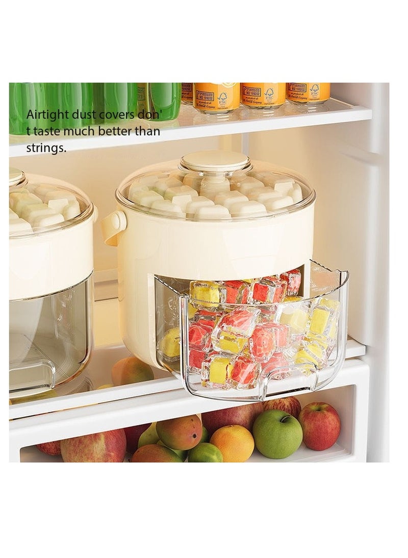 48 ice cube making machines with lids and portable ice buckets, large capacity, easy to release silicone, 2 trays and 1 ice bucket - Ice Cube Molds For Freezer BPA Free - Ice Cube Tray Mold For Tea, Beverage, Coffee, Fruit Yogurt