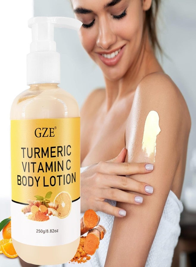 GZE Turmeric Lotion for Spots - Vitamin C Skin Brightening Cream for Face & Body - Cleanse Skin, Fight Acne, Even Tone, Clear Scars, Sun Damage & Discoloration - Image 3