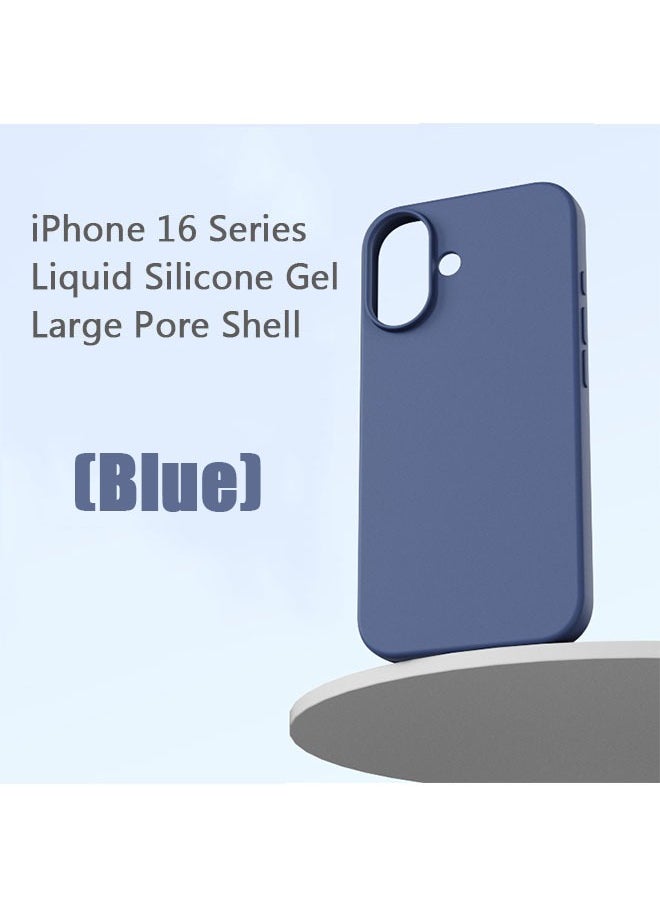 Generic Silicone for iPhone 16 Phone Case, Silky-Soft Touch Full-Body Protective Case Cover, Camera Protection, Shockproof Cover with Flocking Soft Microfiber Lining, iPhone 16 Back Cover, Blue  - Image 3