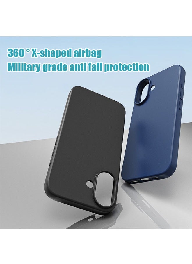 Generic Silicone for iPhone 16 Phone Case, Silky-Soft Touch Full-Body Protective Case Cover, Camera Protection, Shockproof Cover with Flocking Soft Microfiber Lining, iPhone 16 Back Cover, Blue  - Image 4