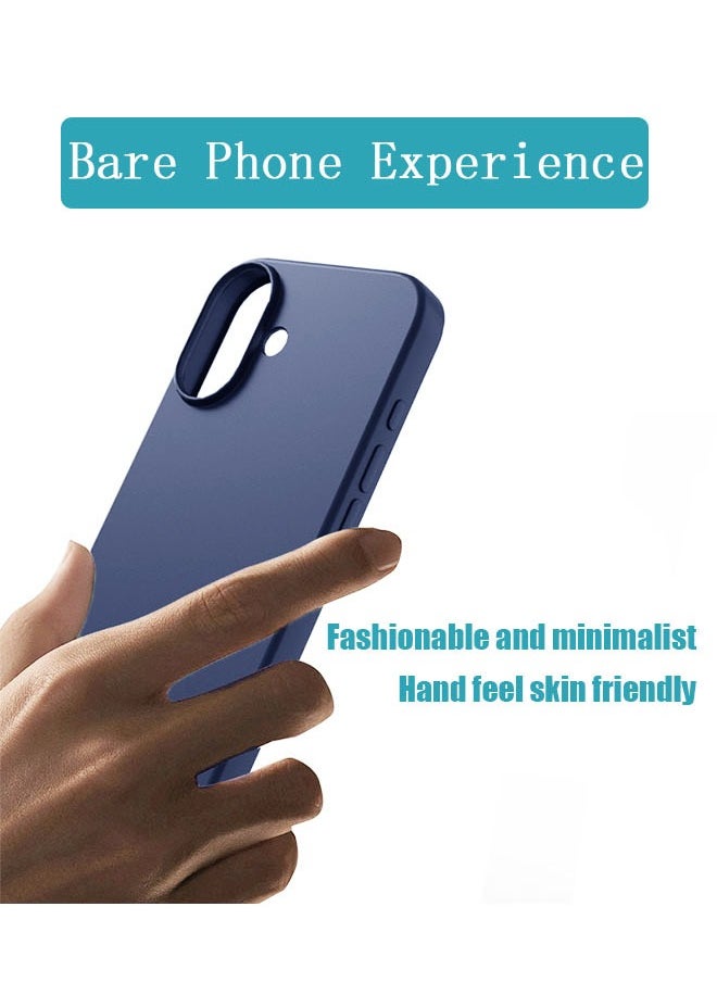 Generic Silicone for iPhone 16 Phone Case, Silky-Soft Touch Full-Body Protective Case Cover, Camera Protection, Shockproof Cover with Flocking Soft Microfiber Lining, iPhone 16 Back Cover, Blue  - Image 5