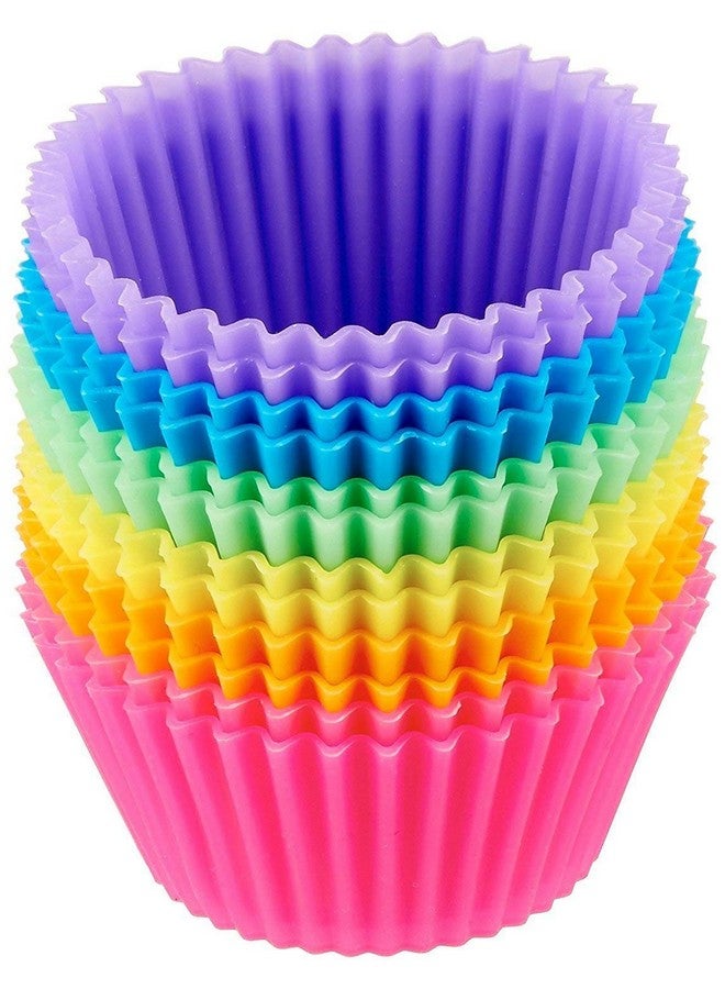 Xacton Combo Of 6 Slot Muffins Tray With 6 Pcs Paper Cake Cup Liners | Cupcake Cases | Round Shape Baking Cups | Reusable Silicone | For Handmade Soap, Biscuit Chocolate Multicolor - Multicolour - Image 5