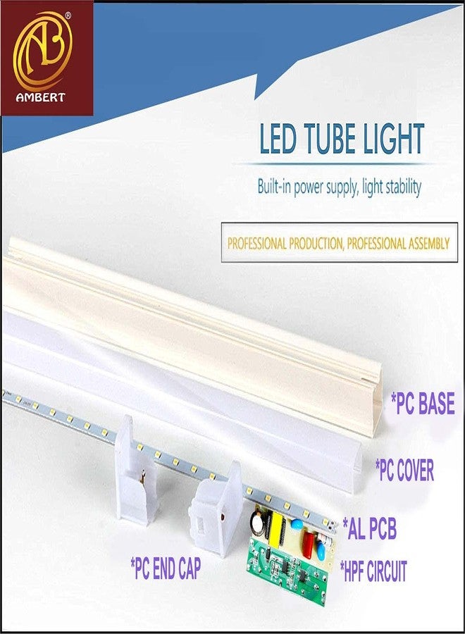 ambert أنبوب إضاءة LED بلون كهرماني T5 بطول قدمين، أبيض بارد، عبوة من 3 قطع - Image 4