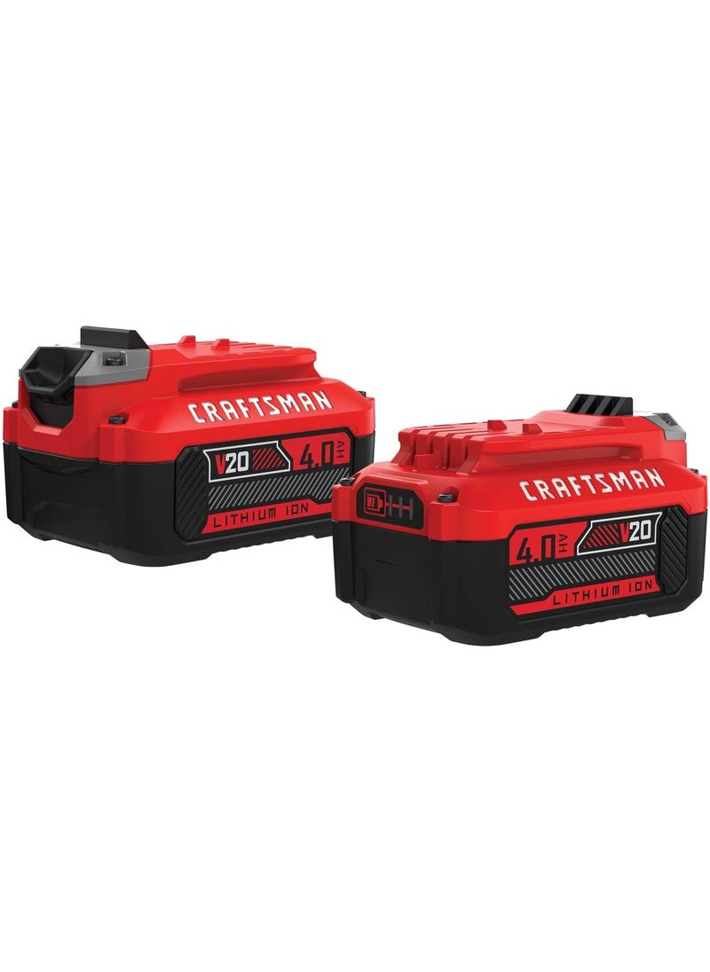 CRAFTSMAN CRAFTSMAN V20 4Ah Lithium Ion Power Tool Battery 2Pack CMCB2042  - Image 1