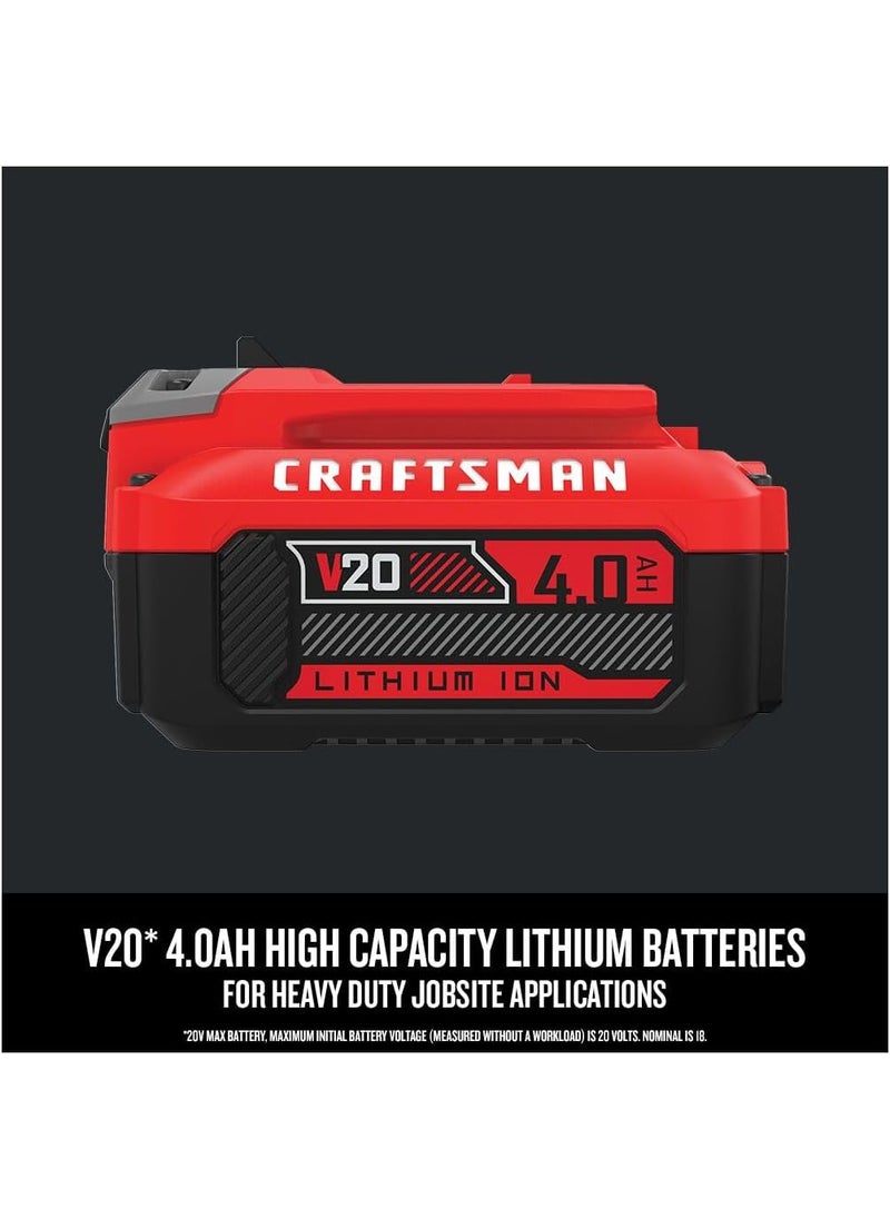 CRAFTSMAN CRAFTSMAN V20 4Ah Lithium Ion Power Tool Battery 2Pack CMCB2042  - Image 4