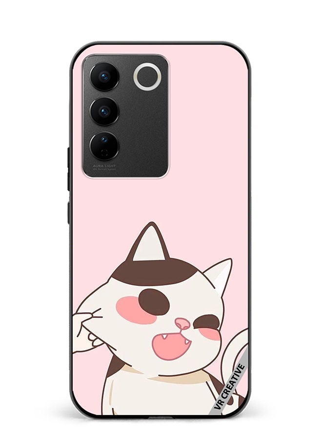 VR CREATIVE Protective Case Cover For Vivo V27e Cheeky Cat Design Multicolour - Image 1