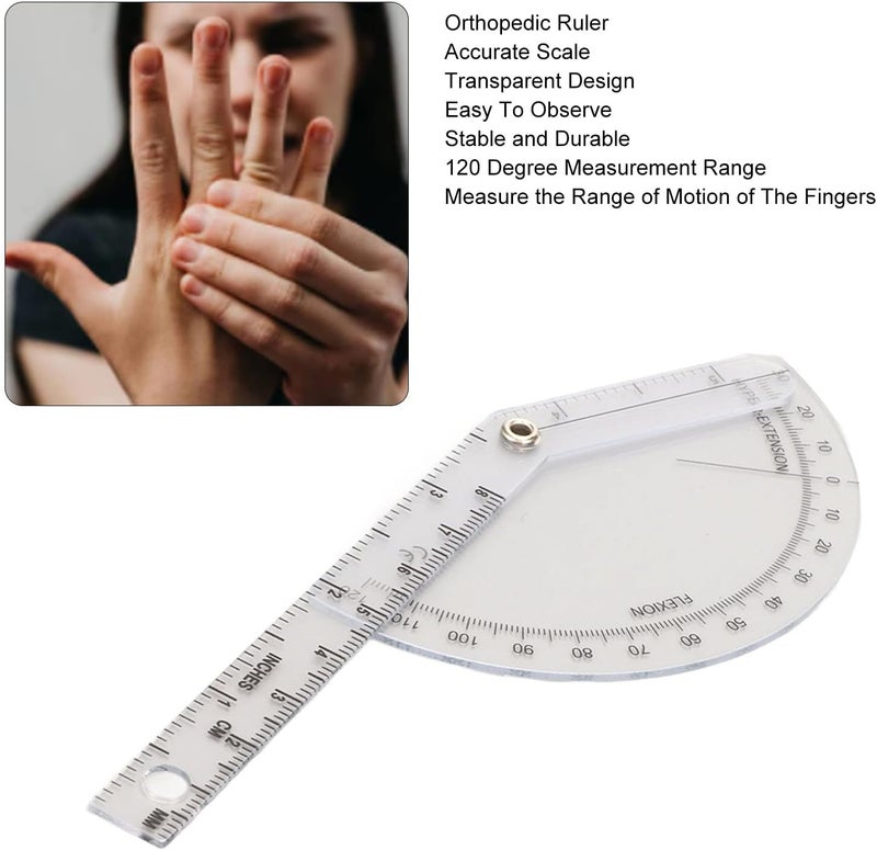 Orthopedic Ruler, Protractor Transparent Accurate Plastic 120° Range Orthopedic Angle Ruler - Image 2