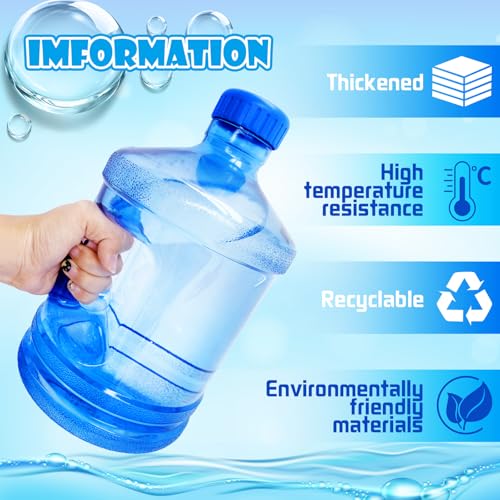 Alaeseje 2 Pieces Round Plastic Water Jug,1 Gallon Water Bottle with Handle and Screw Cap,Large Reusable Leak Proof Bottle for Camping,Outdoor Travel,Gym - Image 4
