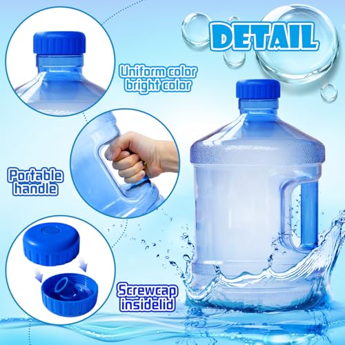 Alaeseje 2 Pieces Round Plastic Water Jug,1 Gallon Water Bottle with Handle and Screw Cap,Large Reusable Leak Proof Bottle for Camping,Outdoor Travel,Gym - Image 3
