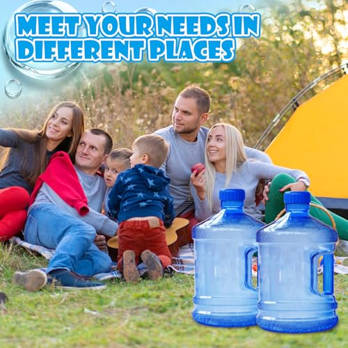 Alaeseje 2 Pieces Round Plastic Water Jug,1 Gallon Water Bottle with Handle and Screw Cap,Large Reusable Leak Proof Bottle for Camping,Outdoor Travel,Gym - Image 5