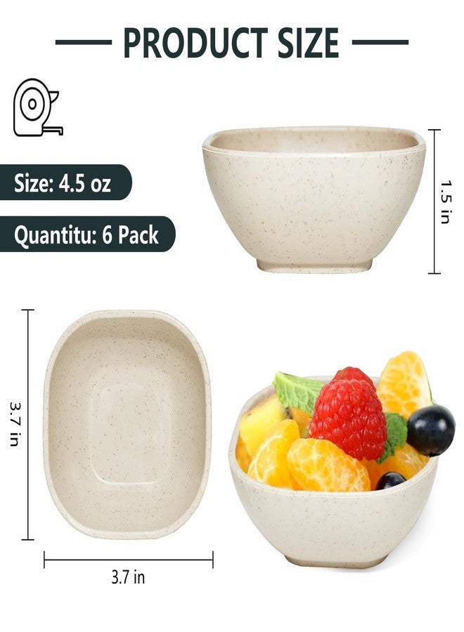 SHECIPIN 6 Pack Small Plastic Bowls 4.5 OZ Unbreakable Wheat Straw Dipping Bowls，Mini Prep Bowls, Assorted Colors Dipping Sauce Cups, Prep Bowls for Side Dishes, Dessert, Ketchup, Snack Bowls - Image 2