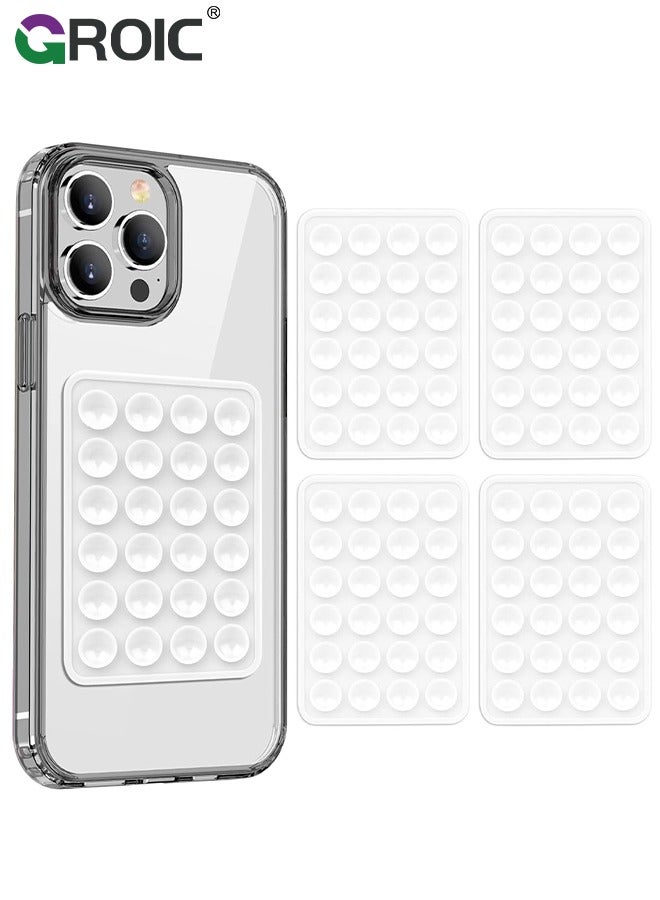 GROIC Suction Phone Case White Mount, Silicon Adhesive Phone Accessory for iPhone and Android, Hands-Free Fidget Toy Mirror Shower Phone Holder, Tiktok Videos and Selfies  - Image 1