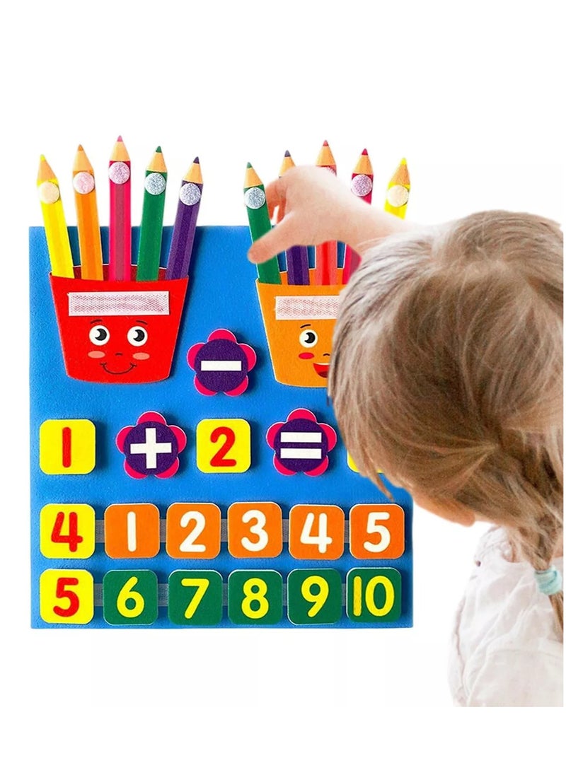 Educational Toy for Kids, Felt Fingers for Teaching Kids Numbers and Math, Felt Board, Preschool Toys, Addition and Subtraction Math Teaching Activity  - Image 3