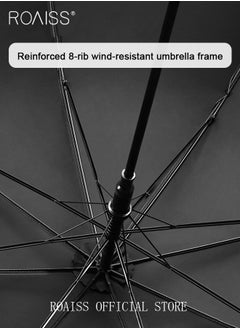 roaiss 8 Rib Long Pole Curved Handle Umbrella for Women Fashion Chinese Style Dual Purpose Umbrella for Rain and Shine Upgraded Wind Resistance Effectively Blocks Sunlight UPF50+  - Image 4