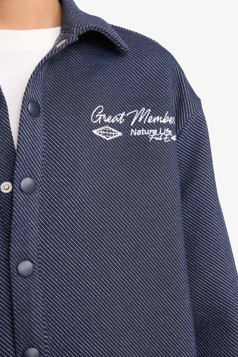 ديفاكتو قميص اولادي كم طويل مطرز اوفر سايز - Image 4