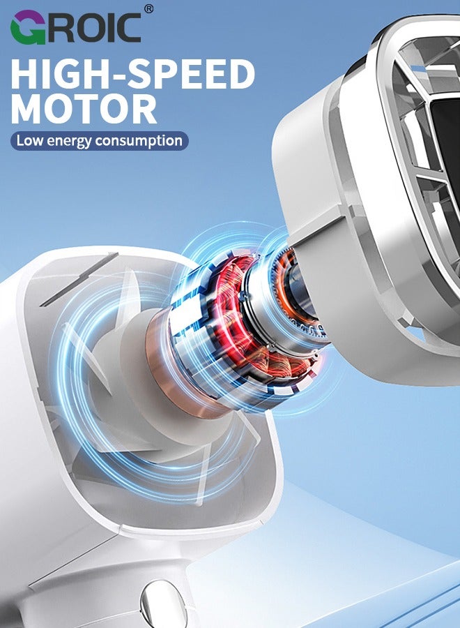 GROIC Portable Handheld Fan, Portable Fan Rechargeable, 3 Speed Wind, Display Electricity in Real Time, USB Rechargeable Fan, Quiet Personal Fan - Image 3