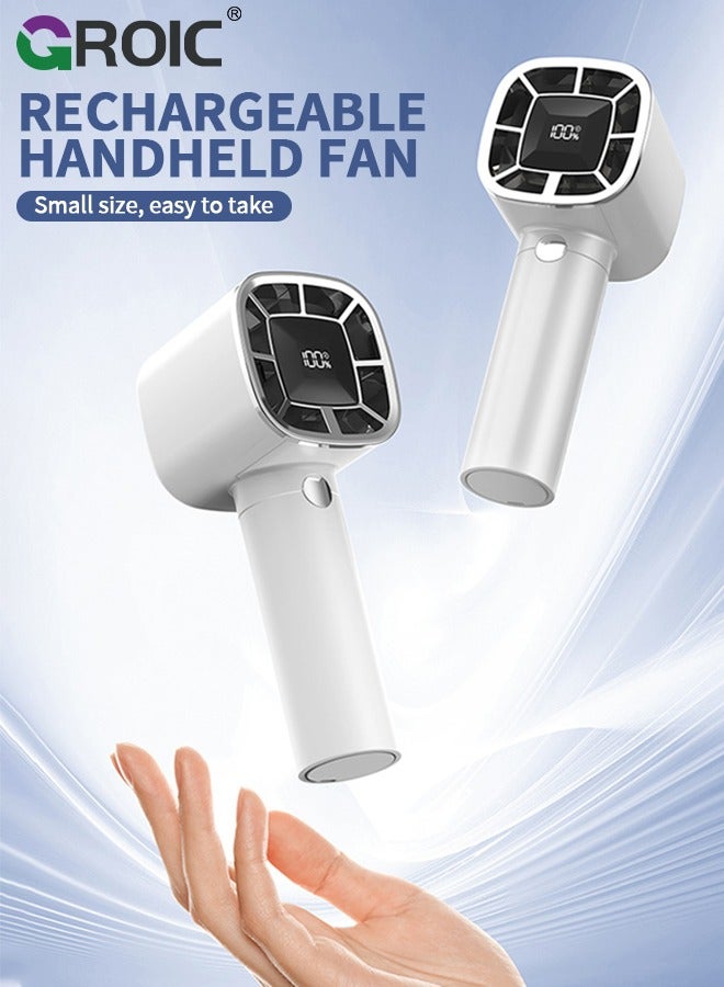 GROIC Portable Handheld Fan, Portable Fan Rechargeable, 3 Speed Wind, Display Electricity in Real Time, USB Rechargeable Fan, Quiet Personal Fan - Image 2