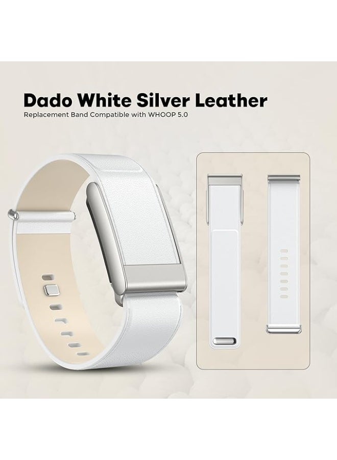 Dado Luxe Tapered Leather Replacement Band Compatible with WHOOP 5.0, One, Peak, and Life Fitness Tracker – Durable & Comfortable | Not for Whoop Gen 4 - Image 2